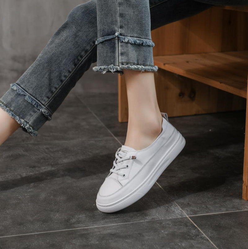 Women's White Western Style Breathable Trendy Flat Casual Shoes