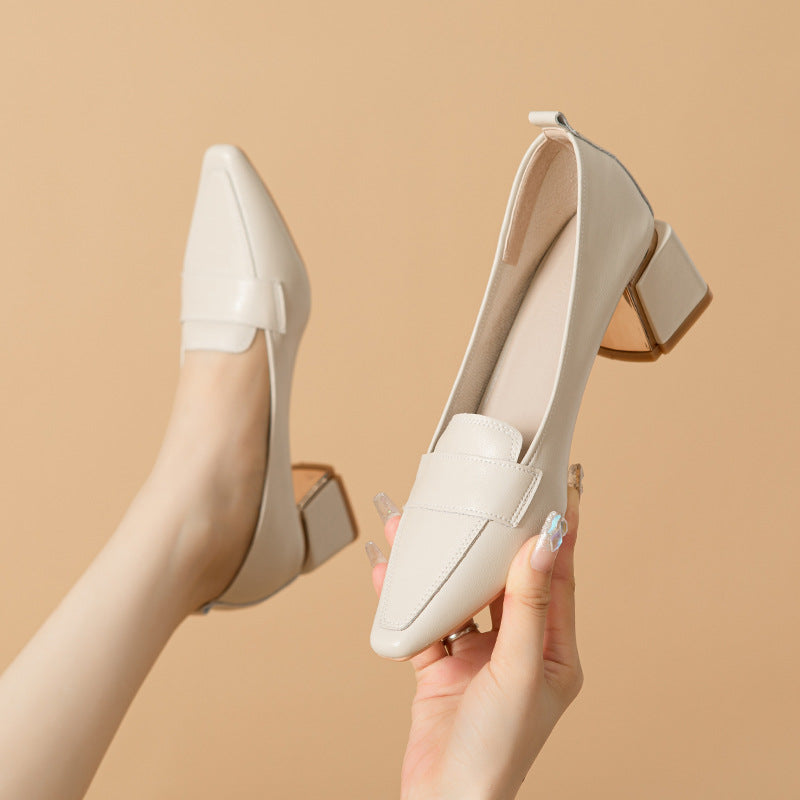 Women's Square Toe Comfortable Soft Pumps Commuter Outer Wear Deep Women's Fashion Shoes