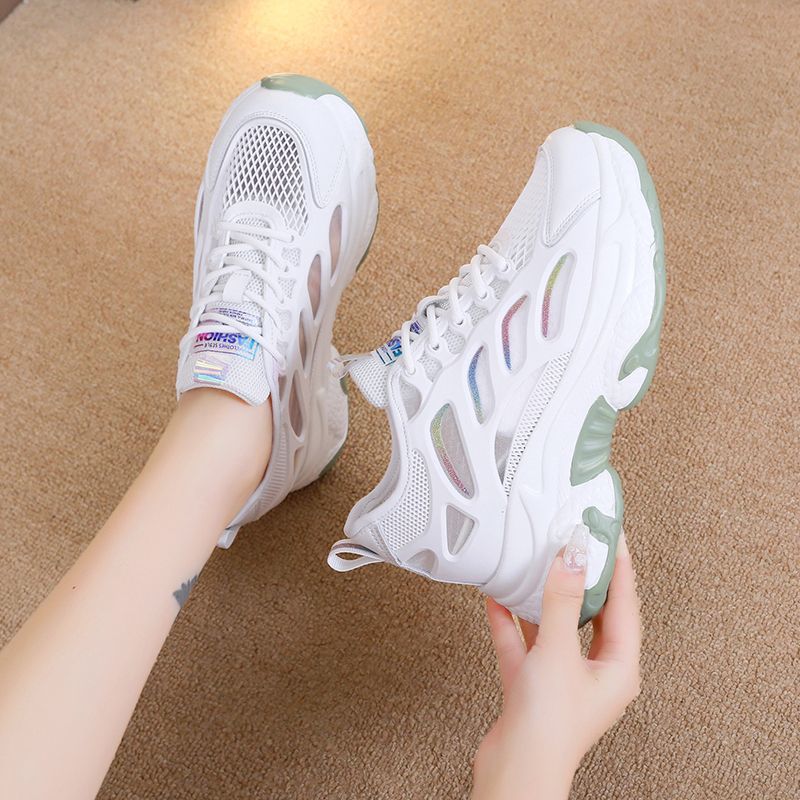 Women's Mesh Surface Clunky Height Increasing Insole Sneakers