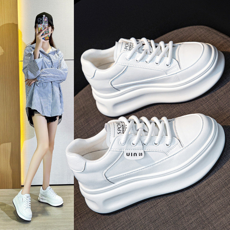 Women's Height Increasing Versatile Muffin Thick-soled Fleece-lined Women's Casual Shoes