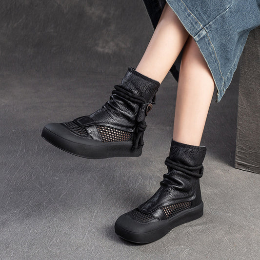 Women's Breathable Retro Back Zipper Roman Style Sandals