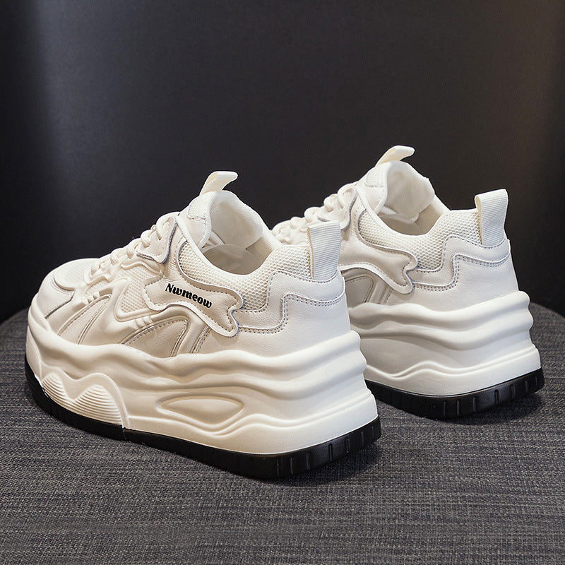 Women's Mesh Breathable White For Summer Platform Dad Casual Shoes