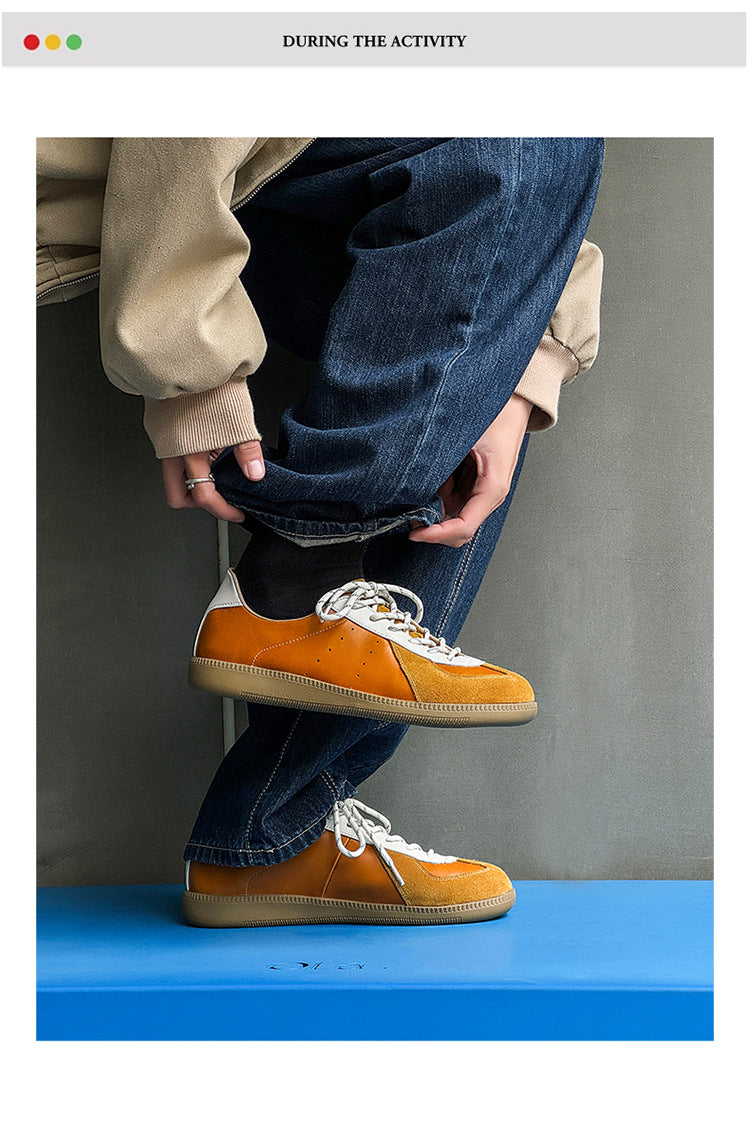 Spring Niche Retro German Training Style Leather Shoes