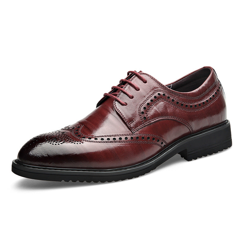Men's Wear First Layer Calf Business Black Leather Shoes