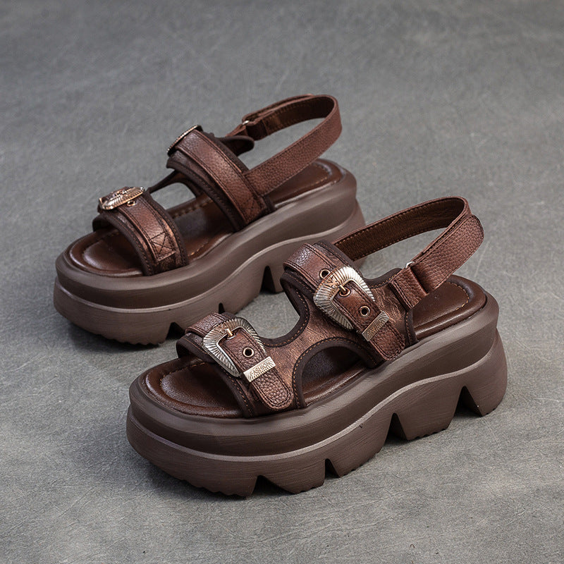 Women's Thick Bottom Velcro Breathable Increased Sandals