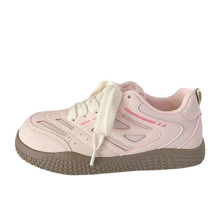 Women's Summer Platform Fashionable Breathable White Mesh Casual Shoes