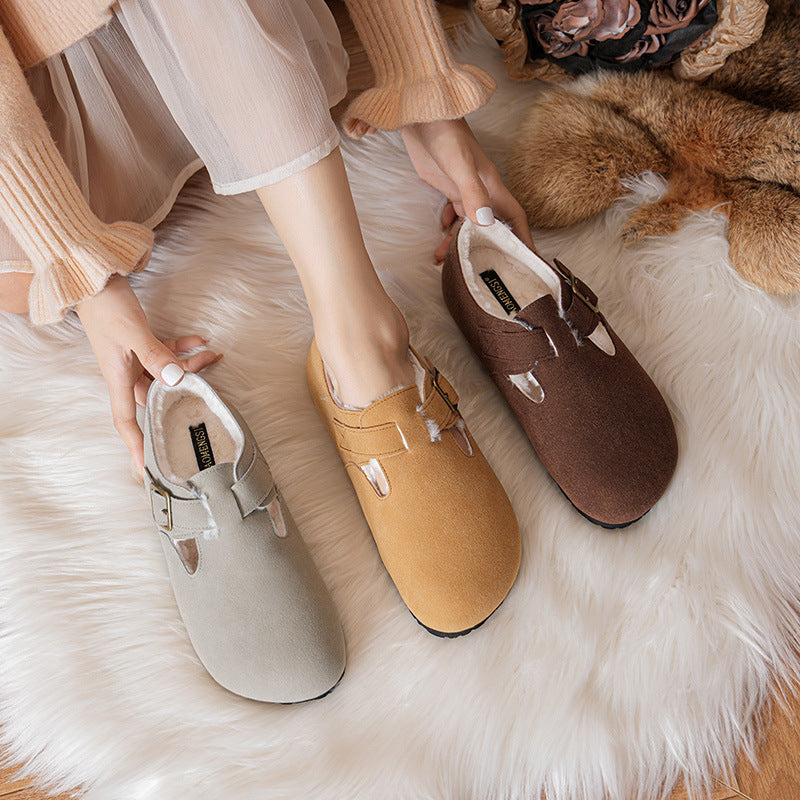 French Style Vintage Soft Bottom Closed Slippers