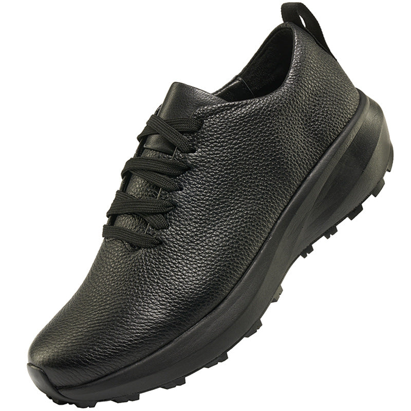 Men's Litchi Grain Cowhide Leisure Mountaineering Comfortable Leather Shoes