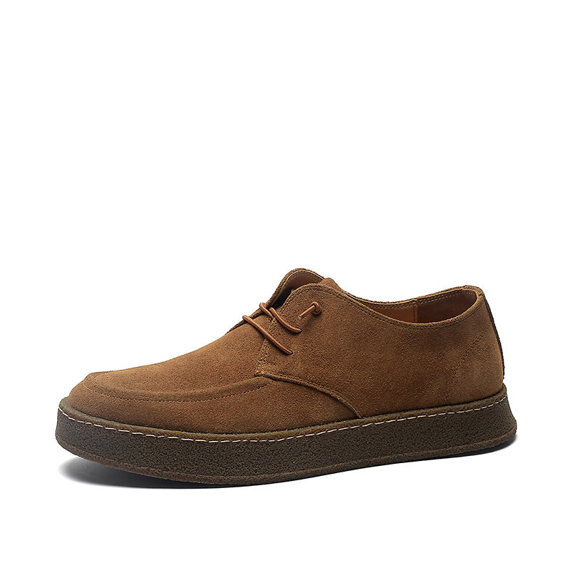 Men's Retro Suede Platform Fur-lined Matte Calf Casual Shoes