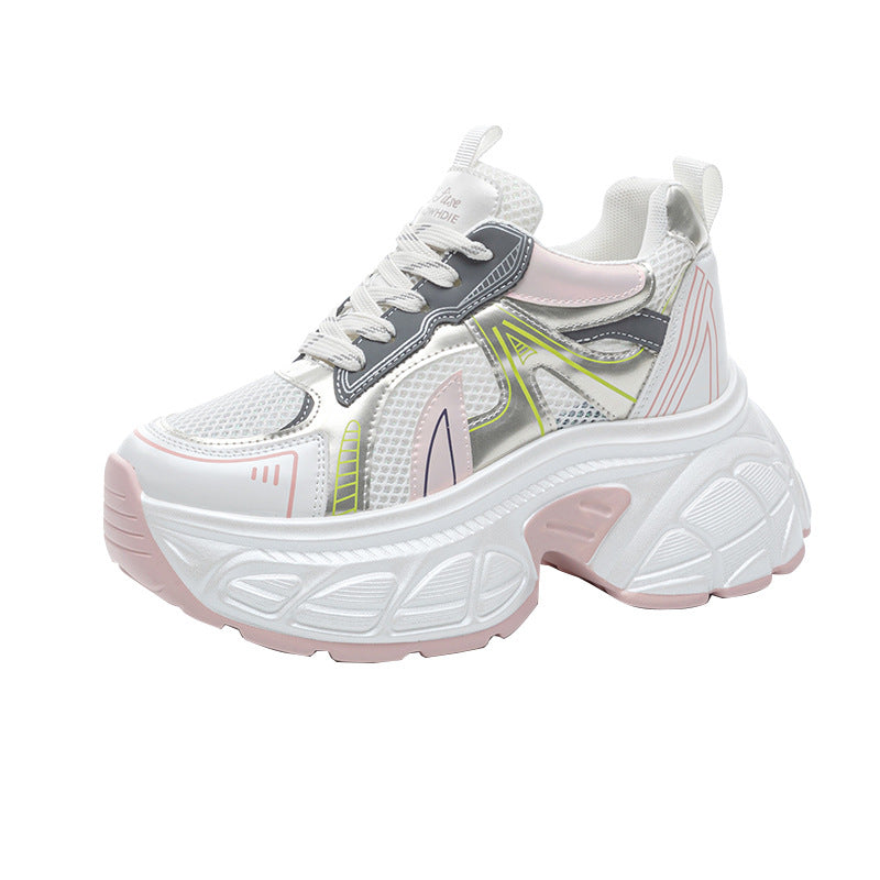 Women's Increasing Insole Platform Dad Fashion White Men's Shoes