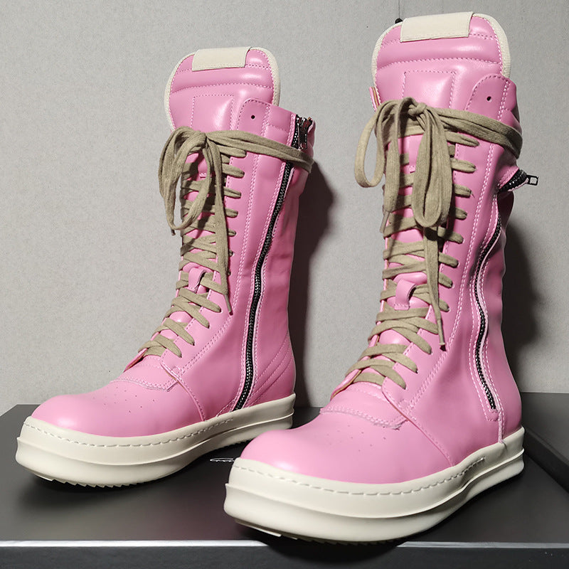 Women's & Men's Fashionable Horizontal Wallet Calf Catwalk Board Sneakers