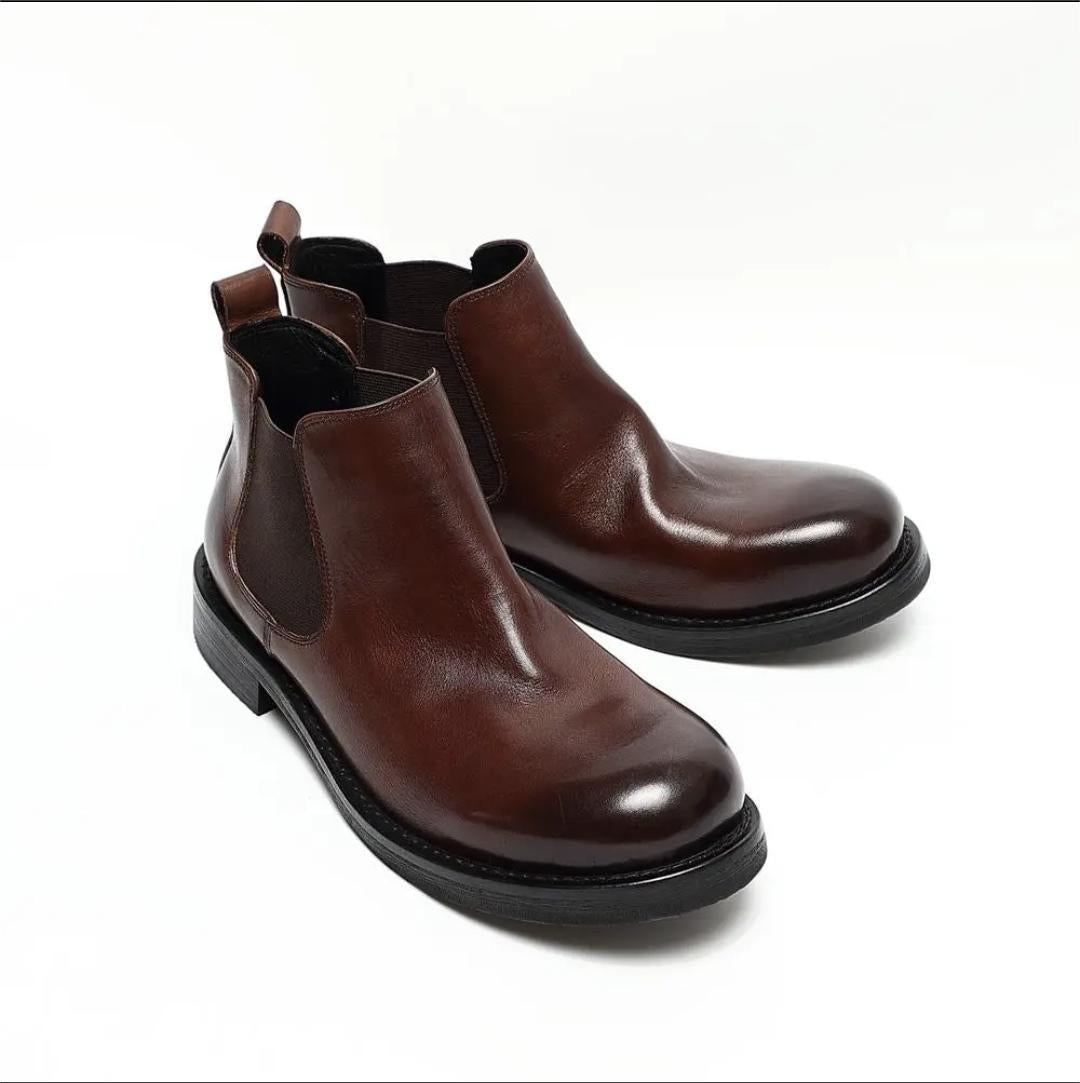 Men's Single Chelsea Booties Big Head Derby Boots