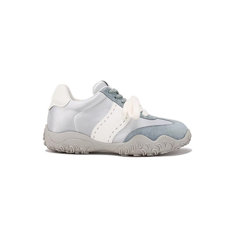 Women's Insole Mercerized Crescent Pearl Lace Sports Sneakers