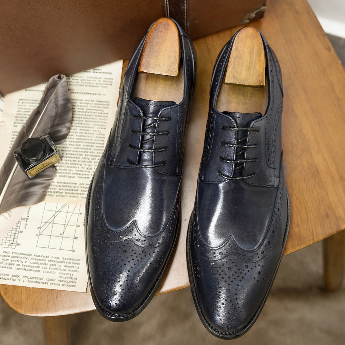 Men's Brogue Business British Carved Wedding Leather Shoes