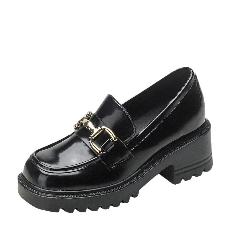 Women's Height Increasing Insole Chunky Platform Slip-on Loafers
