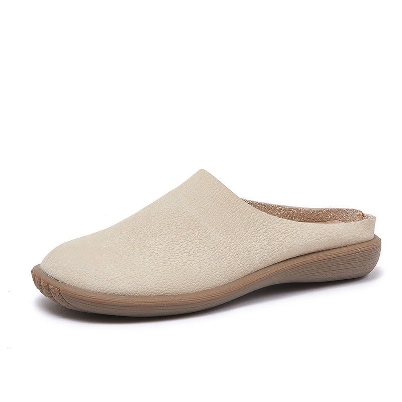 Women's & Men's Flat Cowhide Closed Toe Soft Bottom Men's Shoes