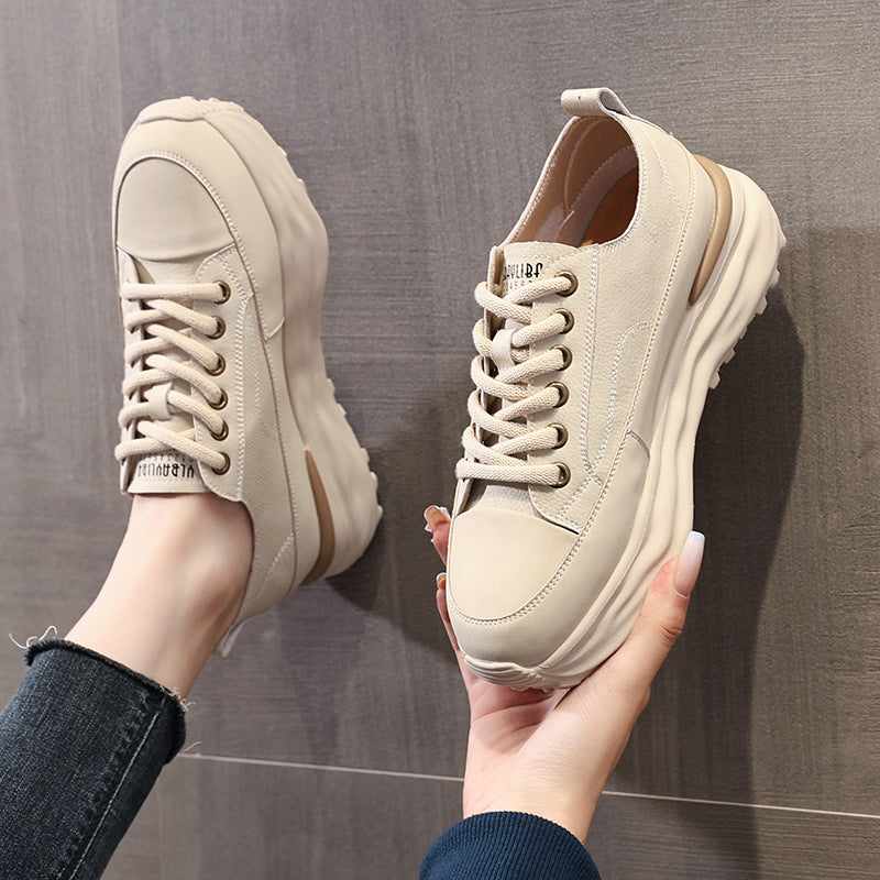 Women's Attractive Slouchy White Autumn Platform Casual Shoes