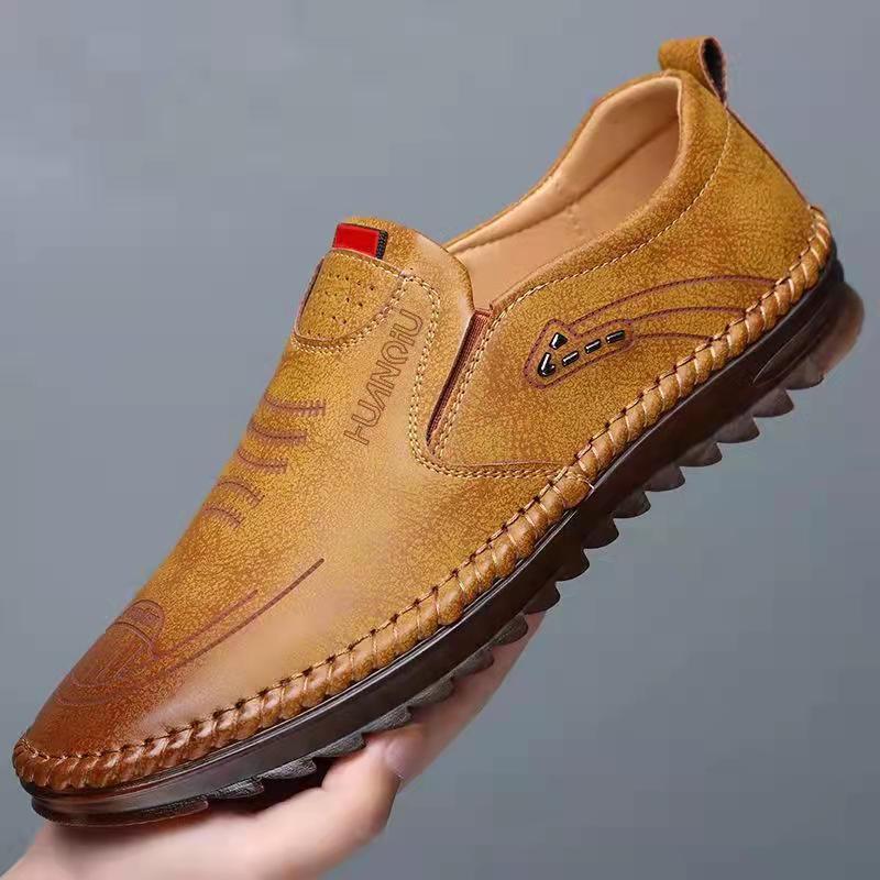Men's Popular Single Mesh Fashion Soft Leather Shoes