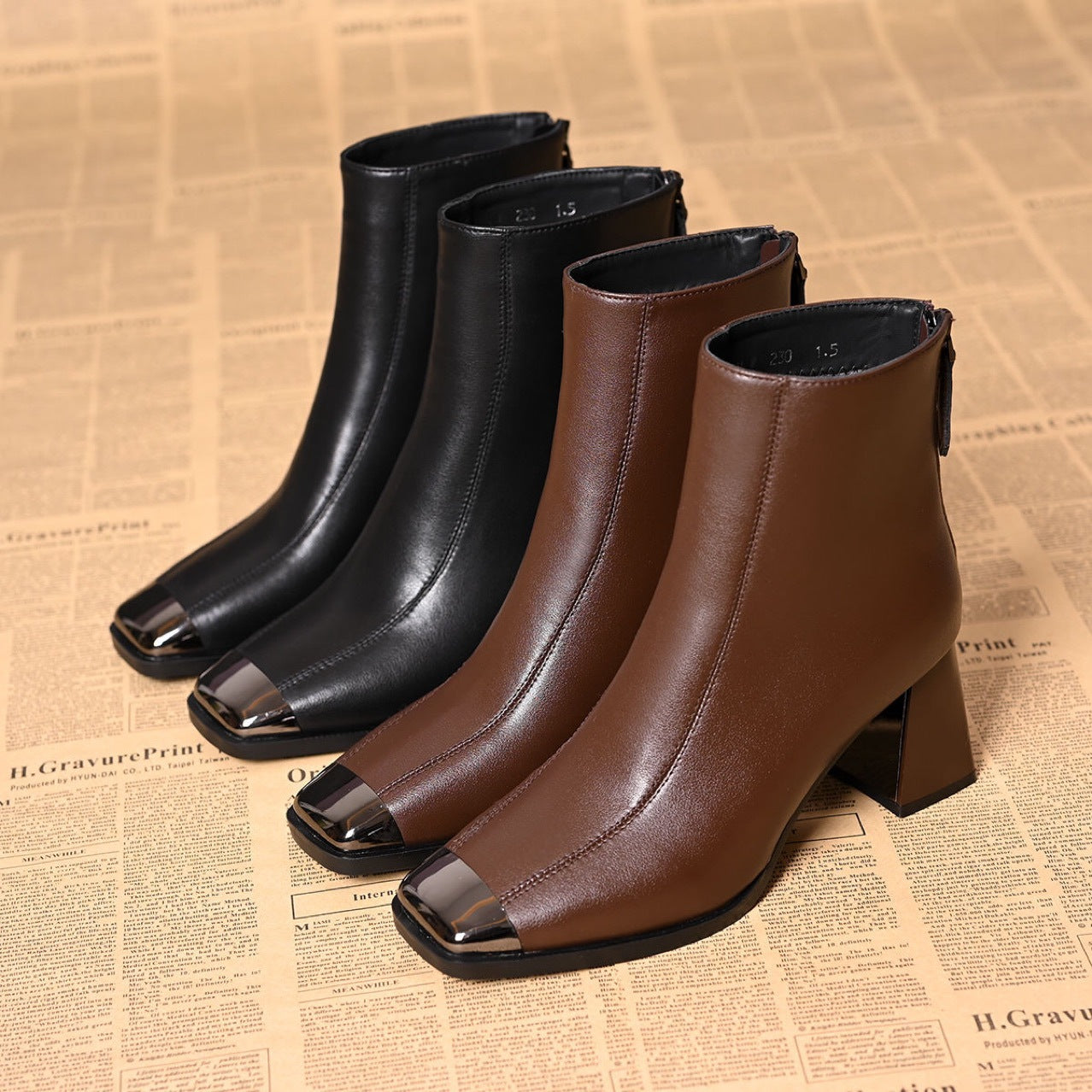 Women's High Short Female Chunky Genuine Soft Boots