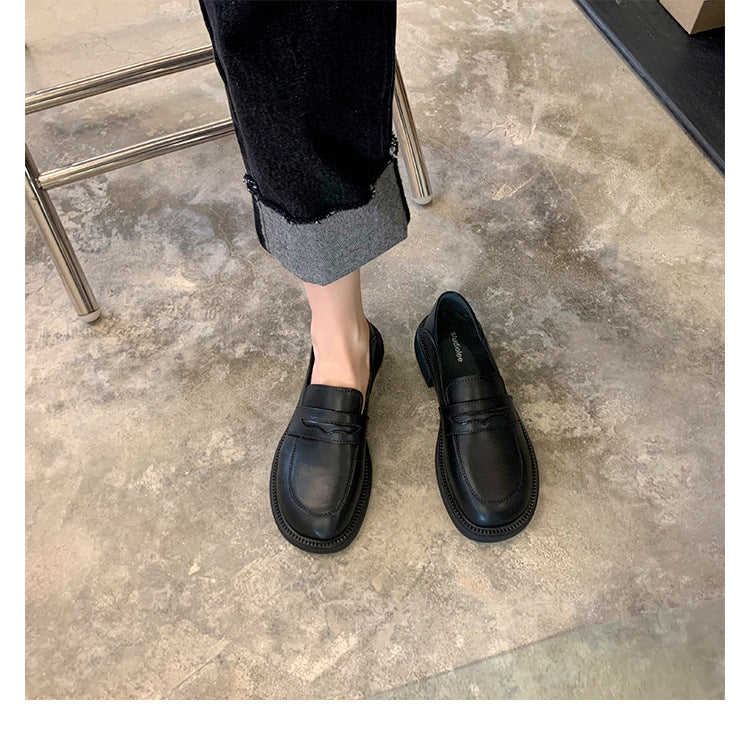 Grape Mom Platform Thick With British Loafers