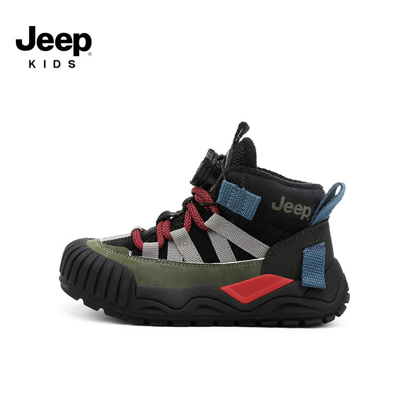 Children's Knob Fleece-lined Two Cotton Sports Winter Kid's Sneakers