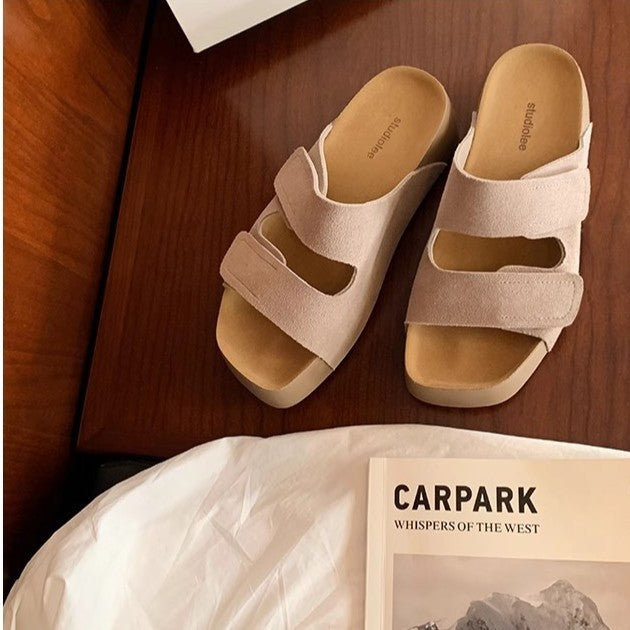 Toast Thick Bottom Double Velcro Slip-on Slippers