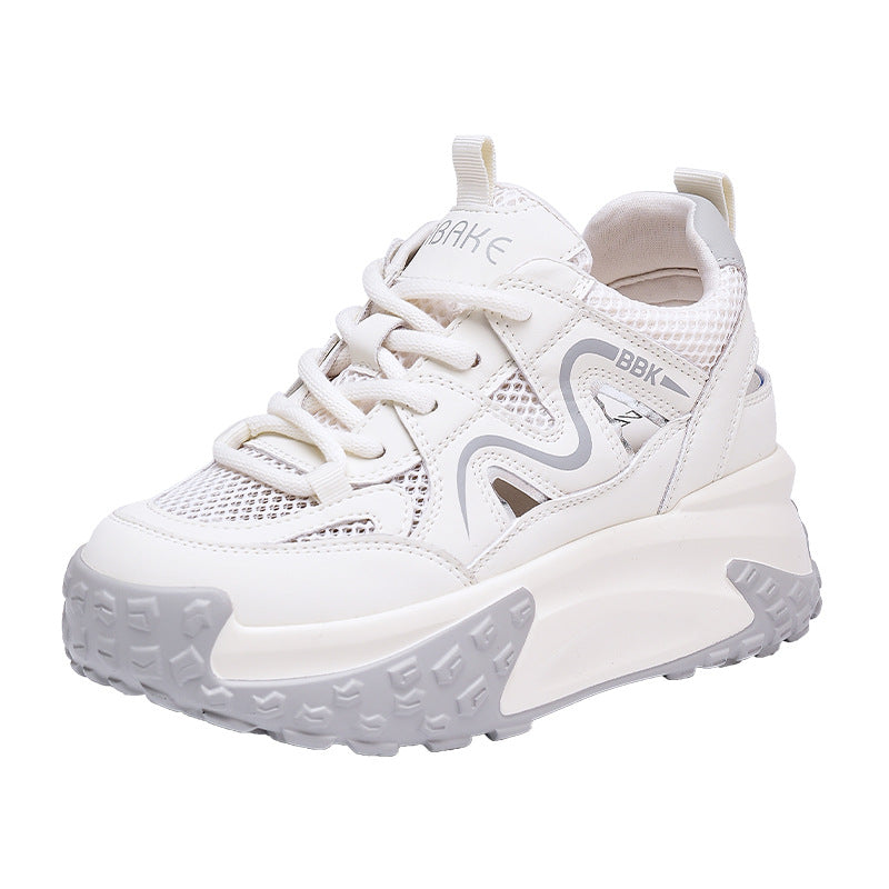 Women's Hollow Summer Height Increasing Insole Mesh Casual Shoes