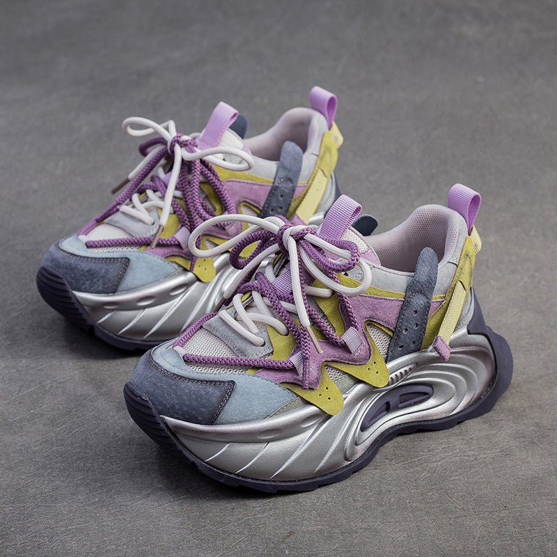 Women's Candy Color Small Heightened Daddy Contrast Casual Shoes