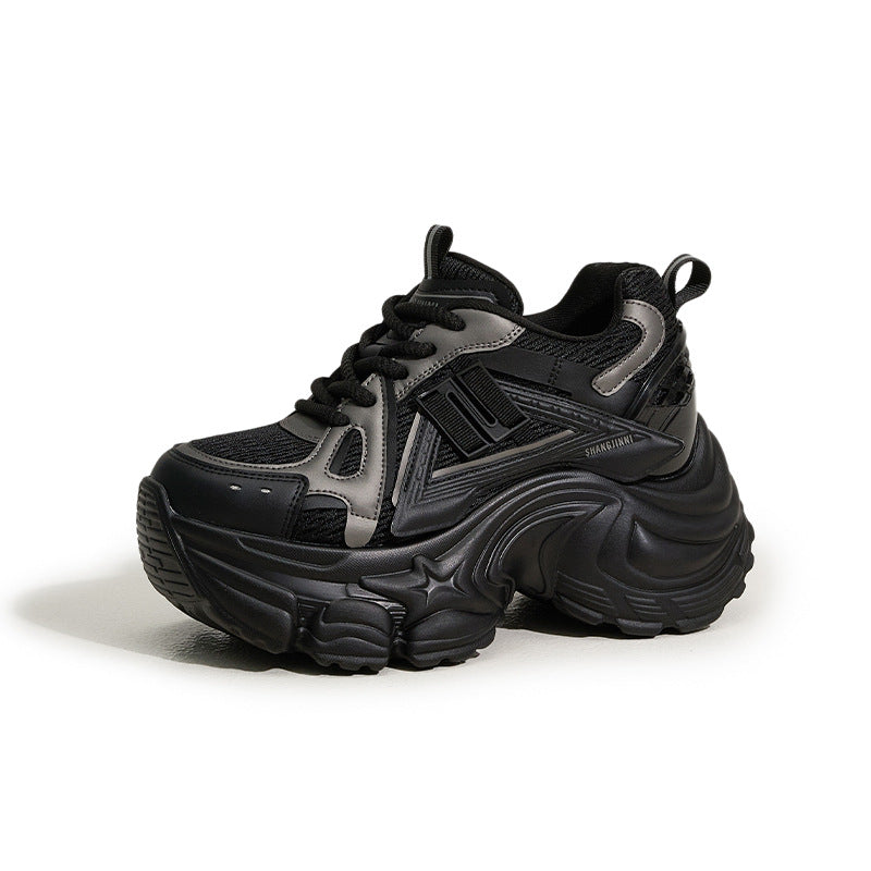 Women's Platform Dad Breathable Mesh Height Increasing Sneakers