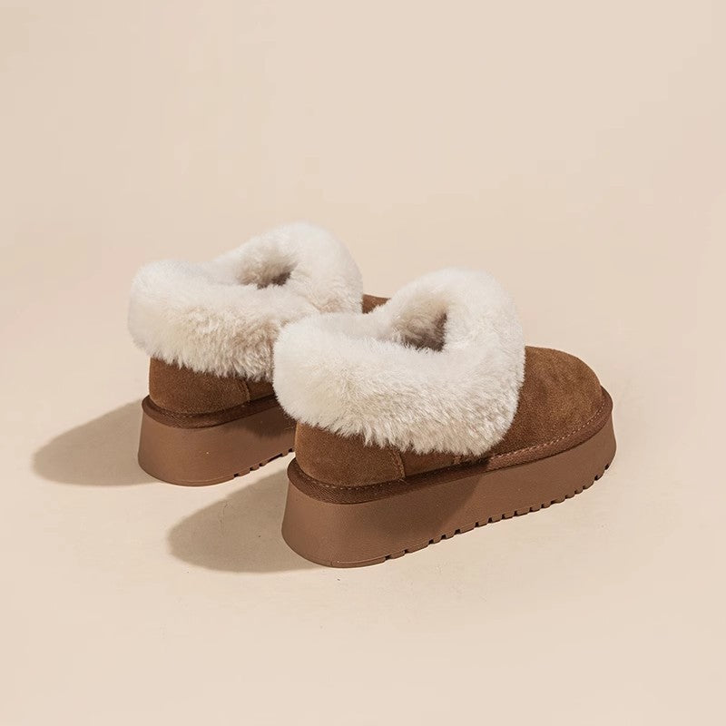 Women's Fleece Lining Ankle Height Increasing Bread Snow Boots