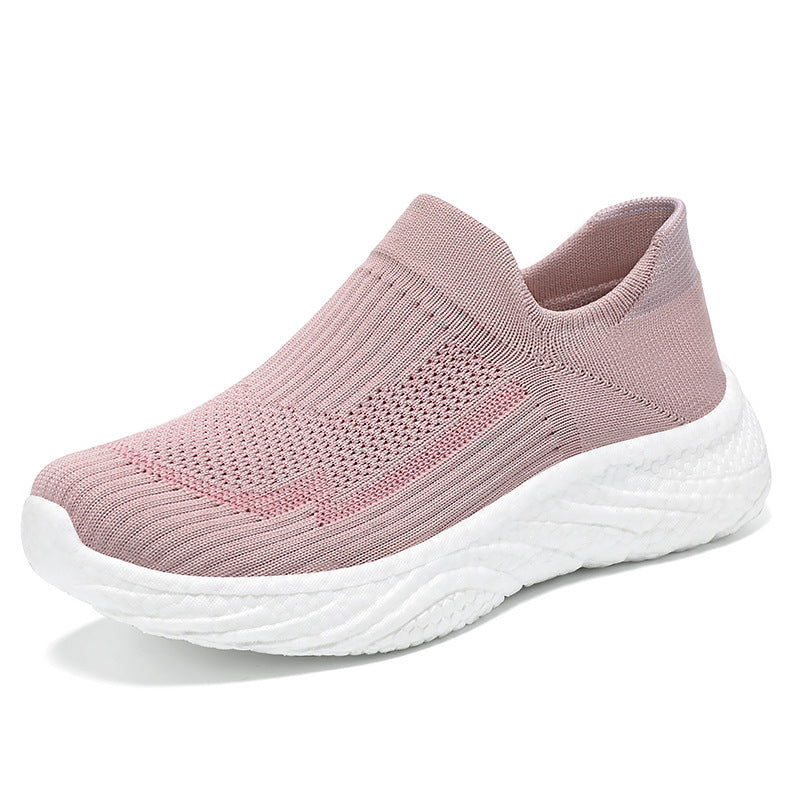 Women's & Men's Autumn Flying Woven Polyurethane Lightweight Slip-on Casual Shoes