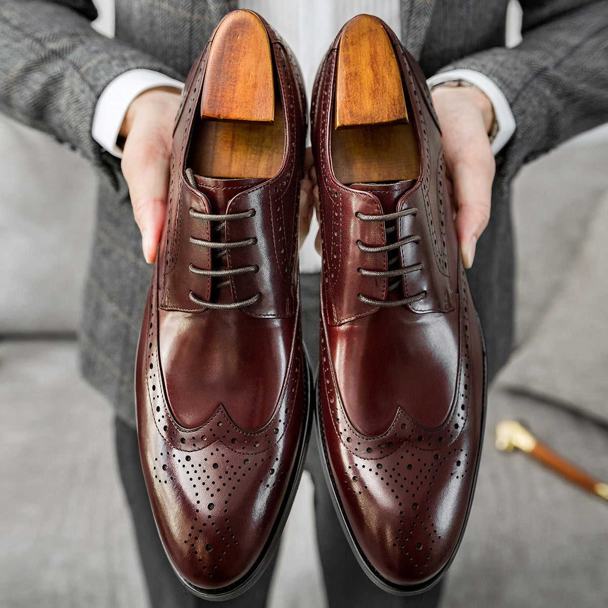 Men's Brogue Business British Carved Wedding Leather Shoes