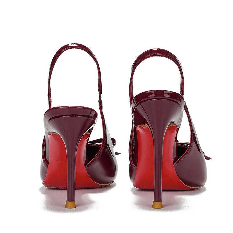 Slingback Stiletto Back Mixed Belt Refined Stylish Versatile Heels