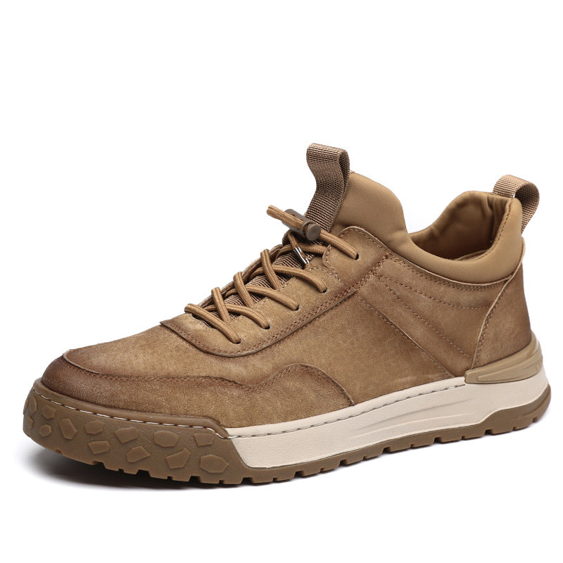 Men's Top Layer Cowhide Autumn Real With Fleece Lining Sneakers