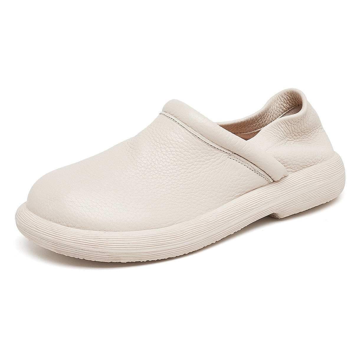 Women's Cowhide Leisure One Pedal Soft Bottom Loafers