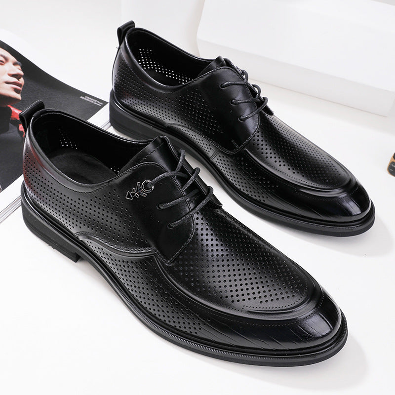 Men's Breathable Business Formal Wear Hollow Perforated Leather Shoes