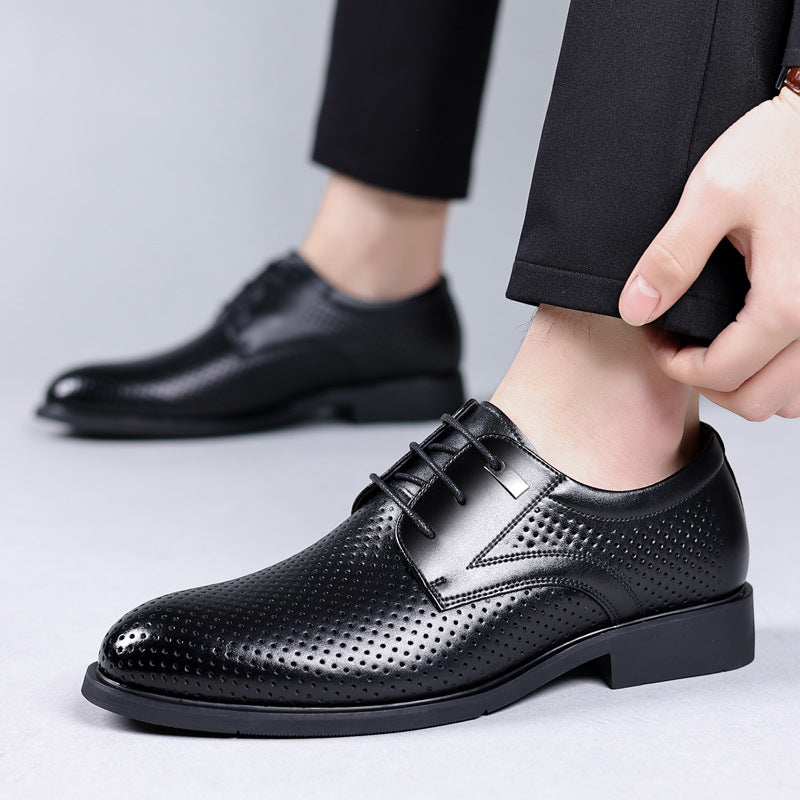 Men's Summer Business Formal Wear Breathable Hollow British Height Increasing Sandals