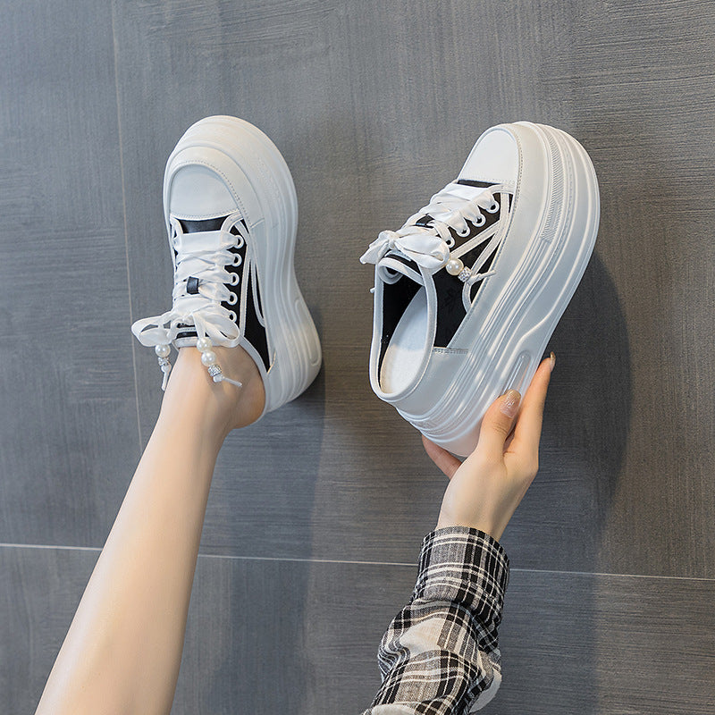 Women's & Men's Lazy Platform Muffin Delicate Half Support Slippers