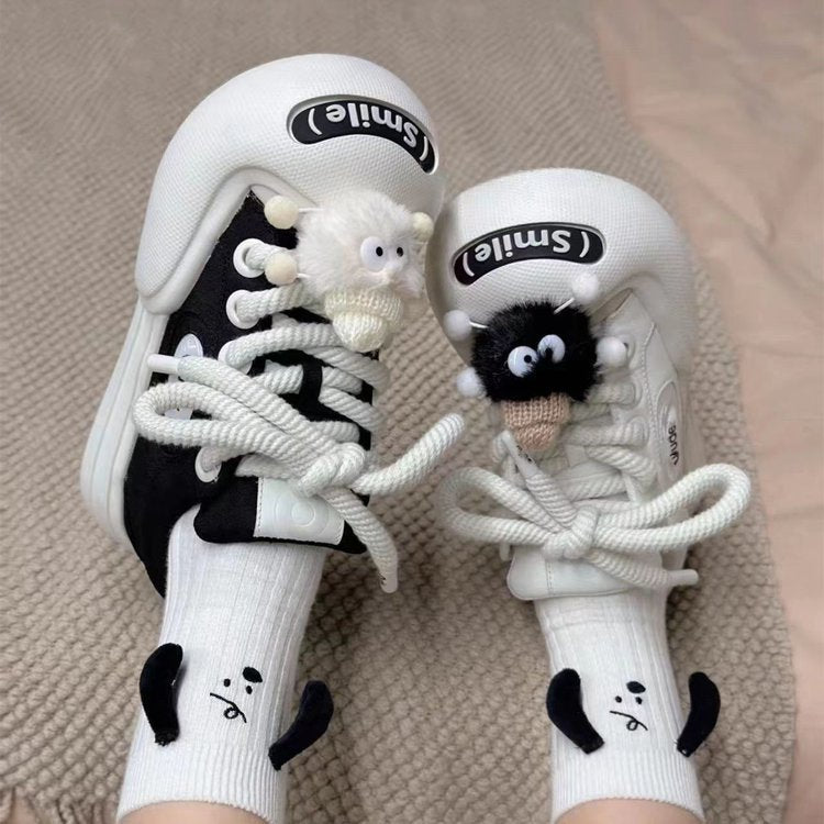 Women's Four Platform Board Ugly Cute Cloud Casual Shoes