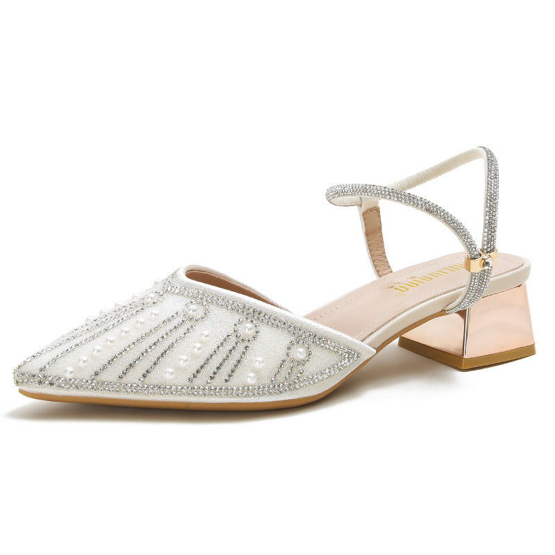 Women's Box Summer Chunky Spring Fairy Style Middle Heels