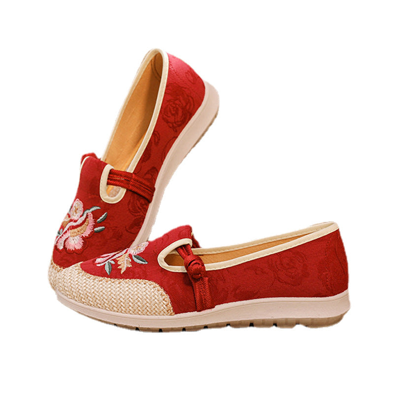 Winter Embroidered Old Cloth Female Versatile Mother Casual Shoes