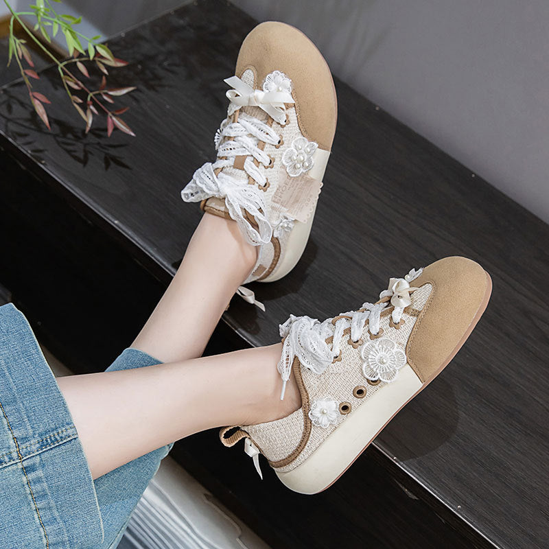 Ballet Style Korean Fashion Summer Lace Casual Shoes