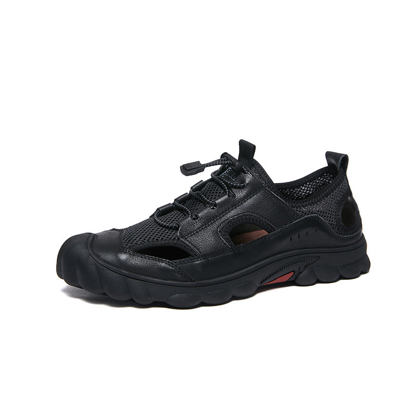 Men's Summer Genuine Closed Toe Breathable Mesh Sandals