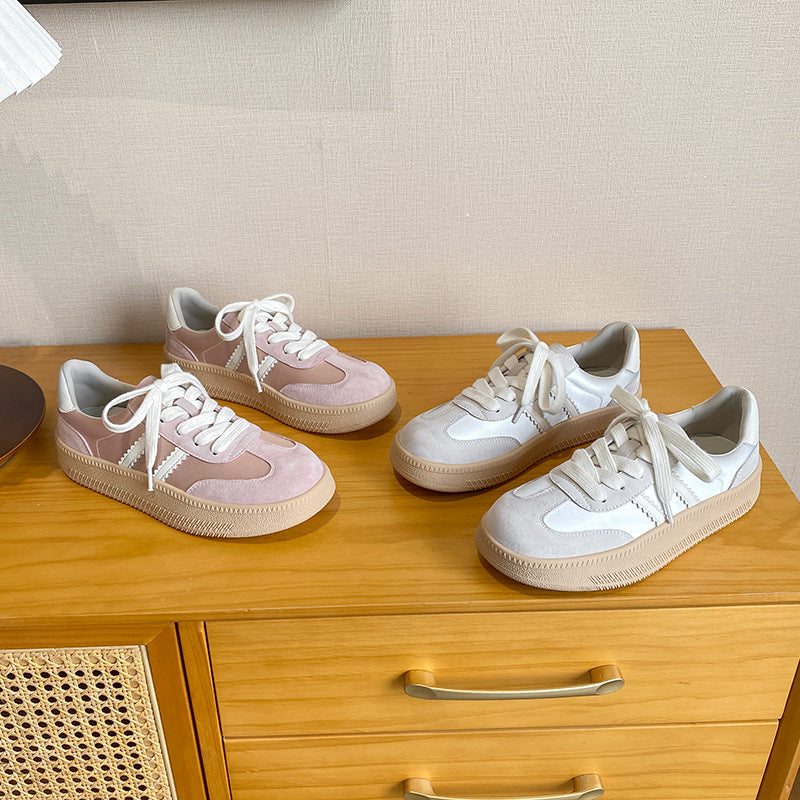 Women's Genuine German Training Small Thick-soled White Casual Shoes