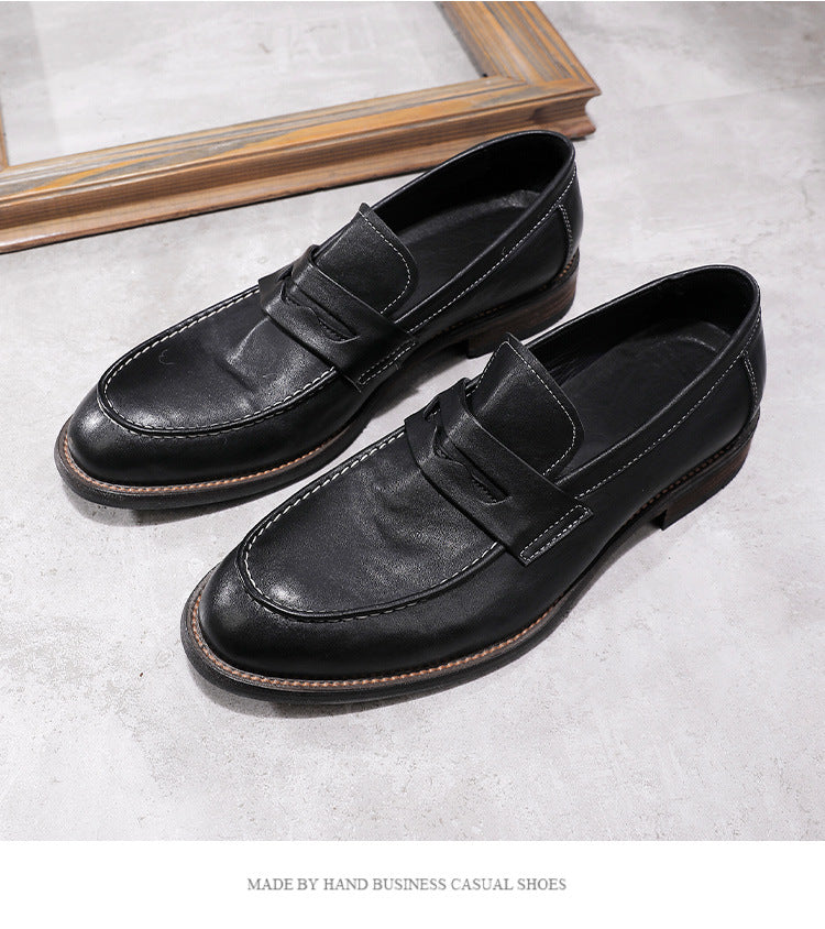 Washed-out Vintage Good Year Horse Slip-on Leather Shoes