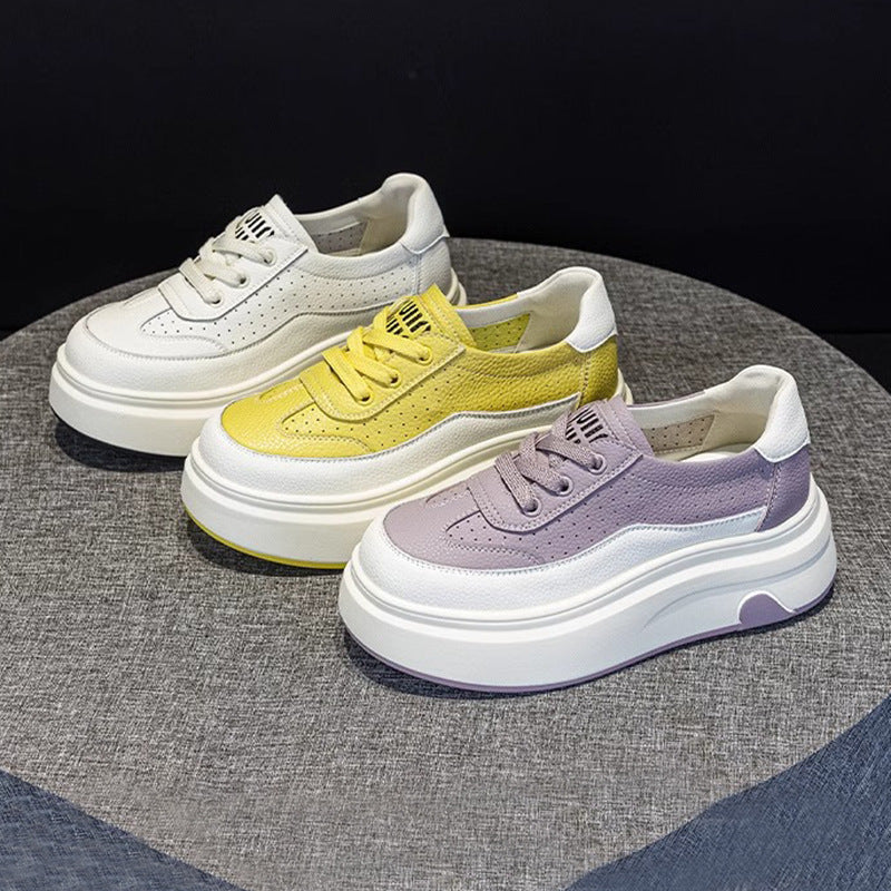 Women's Genuine Breathable Summer Thick Bottom Heightened Easy Wear Versatile Casual Shoes