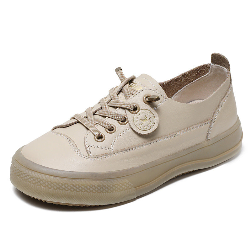 Women's White Slip-on Beef Tendon Soft Bottom Casual Shoes
