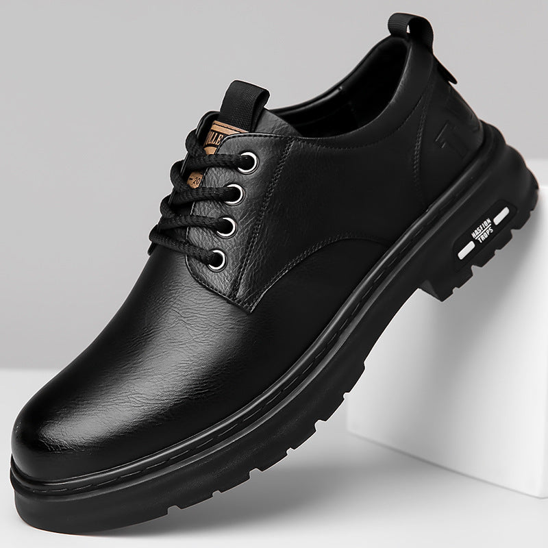 Men's Autumn Manual Stitching Business Retro Big Leather Shoes
