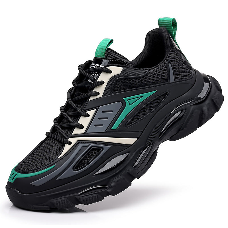 Men's Increasing Insole Black Thick Bottom Breathable Sneakers