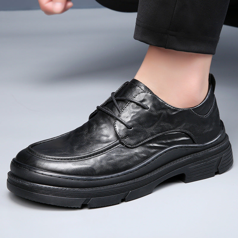 Men's Breathable Trendy Versatile Platform Business Formal Leather Shoes